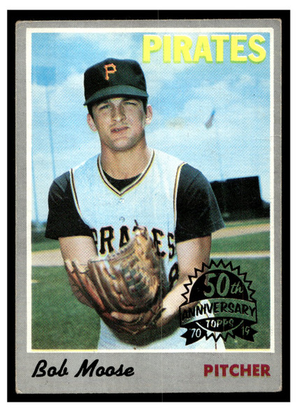 1970 Topps Bob Moose #110 50th Anniversary buyback stamp Low Grade front of card