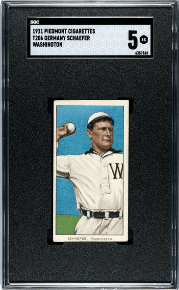 1911 T206 Germany Schaefer Washington Piedmont 350-460 SGC 5 front of card