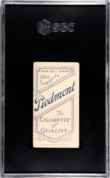 1910 T206 Jack Bastian Piedmont 350 SGC 4.5 back of card