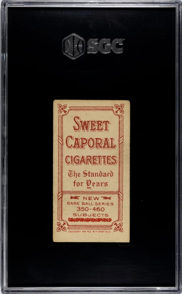 1911 T206 Jeff Sweeney Sweet Caporal 350-460 SGC 5 back of card