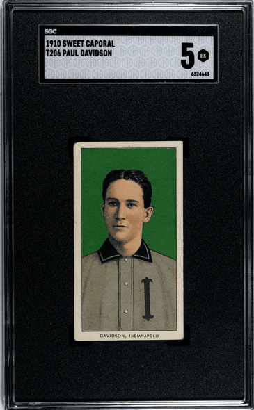 1910 T206 Paul Davidson Sweet Caporal 350 SGC 5 front of card