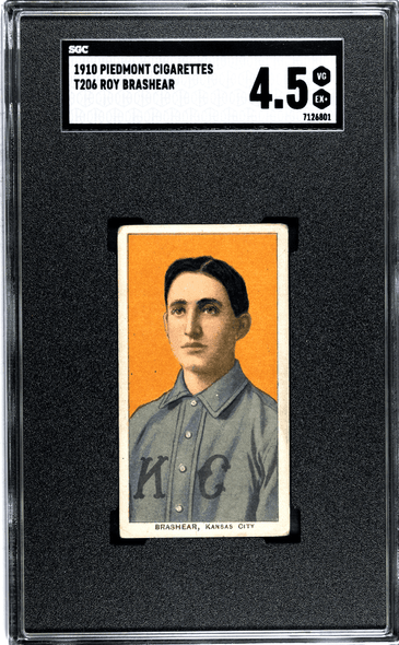 1910 T206 Roy Brashear Piedmont 350 SGC 4.5 front of card