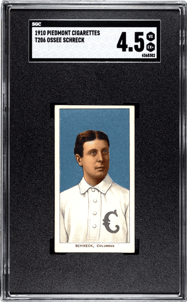 1910 T206 Ossee Schreck Piedmont 350 SGC 4.5 front of card