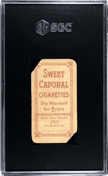 1910 T206 Red Ames Hands Above Head Sweet Caporal 350 SGC A back of card
