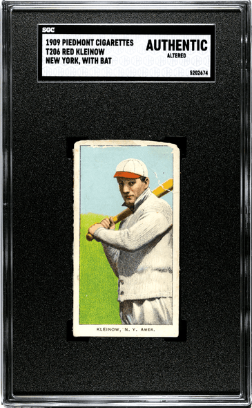 1909 T206 Red Kleinow New York, With Bat Piedmont 150 SGC A front of card