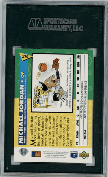 1994 Upper Deck Fun Pack Michael Jordan #170 SGC 9 back of card