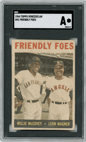 1964 Topps Venezuela Willie Mays & Leon Wagner #41 SGC A front of card