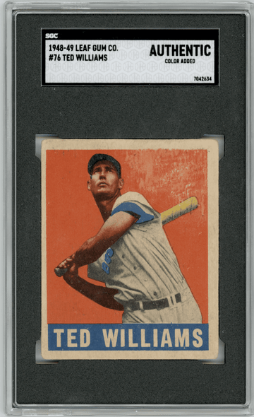 1948-49 Leaf Gum Co. Ted Wlliams #76 SGC A front of card