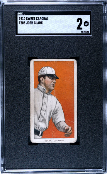 1910 T206 Josh Clark Sweet Caporal 350 SGC 2 front of card