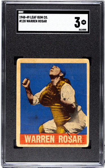 1948 Leaf Warren Rosar #128 SGC 3 front of card