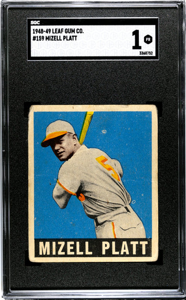 1948 Leaf Mizell Platt #159 SGC 1 front of card