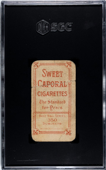 1910 T206 Jean Dubuc Sweet Caporal 350 SGC 1 back of card