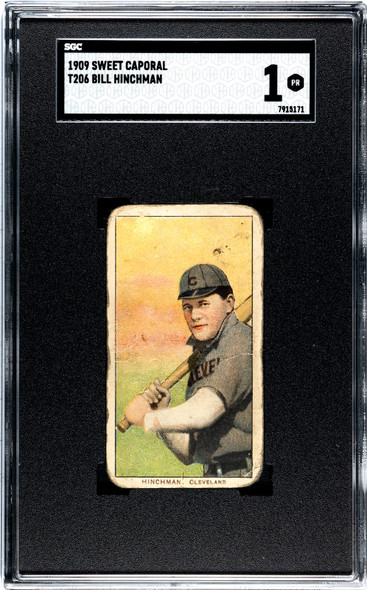 1909 T206 Bill Hinchman Sweet Caporal 150 SGC 1 front of card