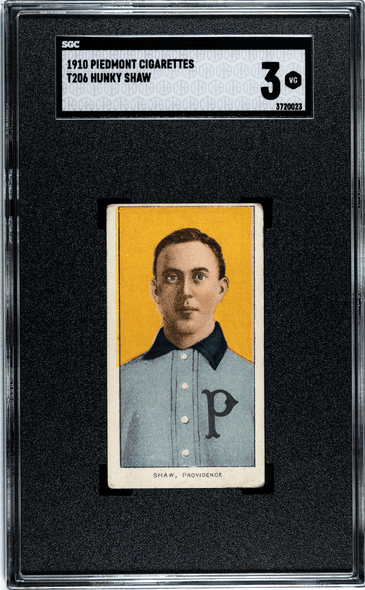 1910 T206 Hunky Shaw Piedmont 350 SGC 3 front of card