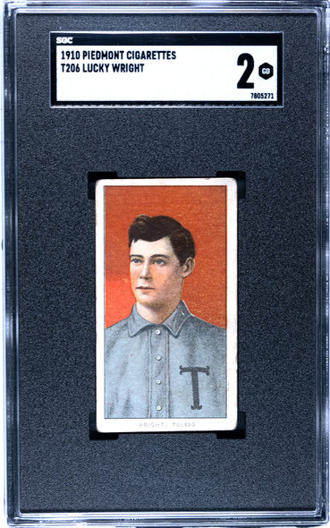 1910 T206 Lucky Wright Piedmont 350 SGC 2 front of card