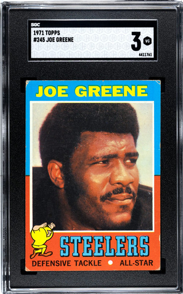 1971 Topps Joe Greene #245 SGC 3 front of card
