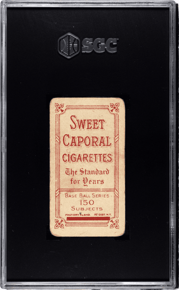 1909 T206 Billy Gilbert Factory 649 Overprint Sweet Caporal 150 SGC 1 back of card