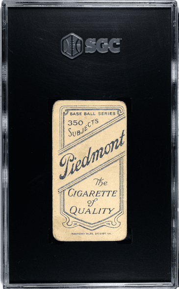 1910 T206 Heinie Smith Piedmont 350 SGC 1 back of card