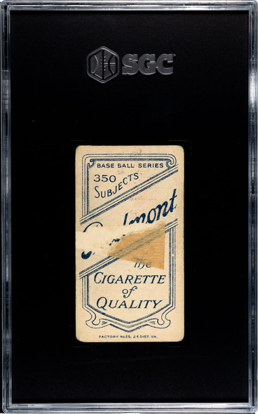 1910 T206 Bunk Congalton Piedmont 350 SGC 1 back of card