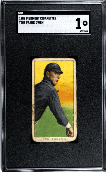 1909 T206 Frank Owen Piedmont 150 SGC 1 front of card