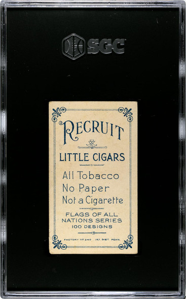 1909-1911 T59 Flags of all Nations Wales Recruit Little Cigars SGC 4 back of card