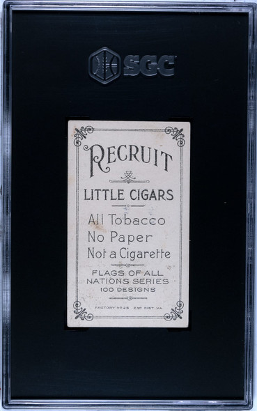 1909-1911 T59 Flags of all Nations England Royal Standard Recruit Little Cigars SGC 2.5 back of card