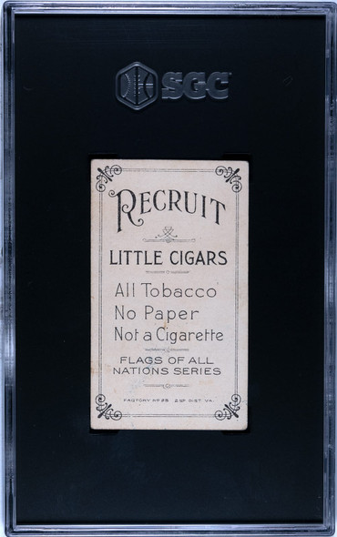 1909-1911 T59 Flags of all Nations Liberia Recruit Little Cigars SGC 4 back of card