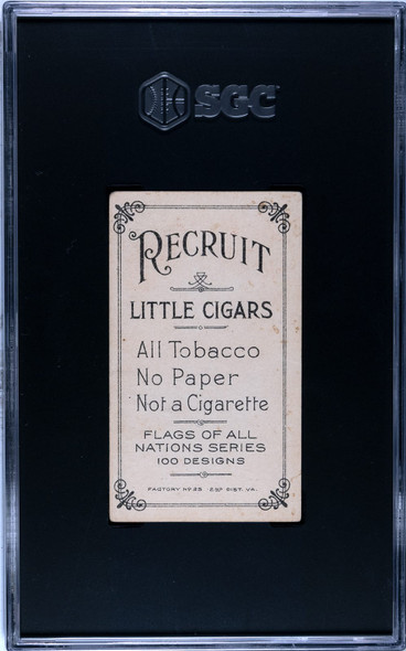 1909-1911 T59 Flags of all Nations Switzerland Recruit Little Cigars SGC 2 back of card