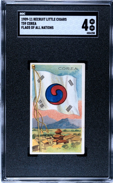 1909-1911 T59 Flags of all Nations Corea Recruit Little Cigars SGC 4 front of card