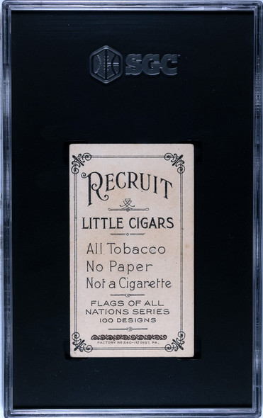 1909-1911 T59 Flags of all Nations Iceland Recruit Little Cigars SGC 3.5 back of card