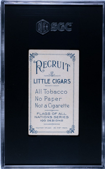 1909-1911 T59 Flags of all Nations Russia Man of War Recruit Little Cigars SGC 4.5 back of card