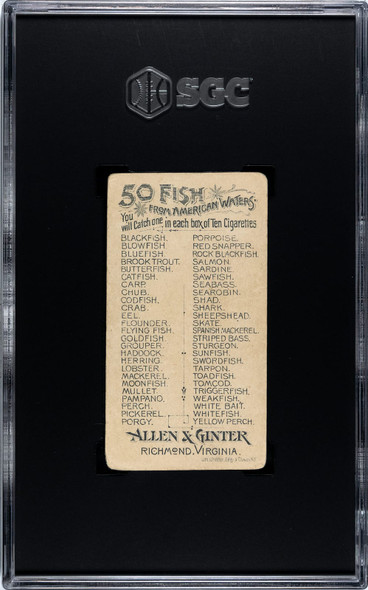 1889 N8 Allen & Ginter Blowfish 50 Fish From American Waters SGC 2.5 back of card