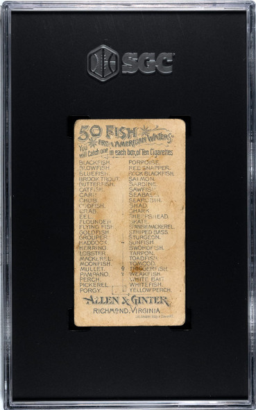 1889 N8 Allen & Ginter Rock Blackfish 50 Fish From American Waters SGC 1 back of card