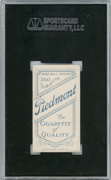 1910 T206 Bill Lattimore Piedmont 350 SGC 6 back of card