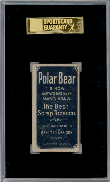 1909-11 T206 Clark Griffith Batting Polar Bear SGC 1.5 back of card