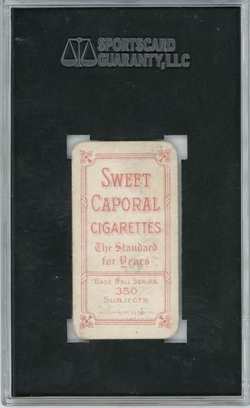 1910 T206 Jack Warhop Sweet Caporal 350 SGC 1.5 back of card