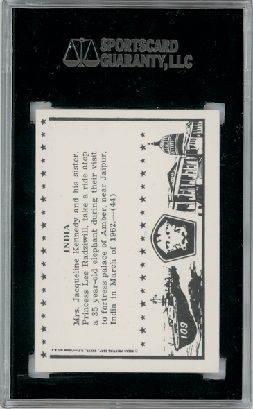 1964 Rosan John F. Kennedy #44 India SGC 7 back of card