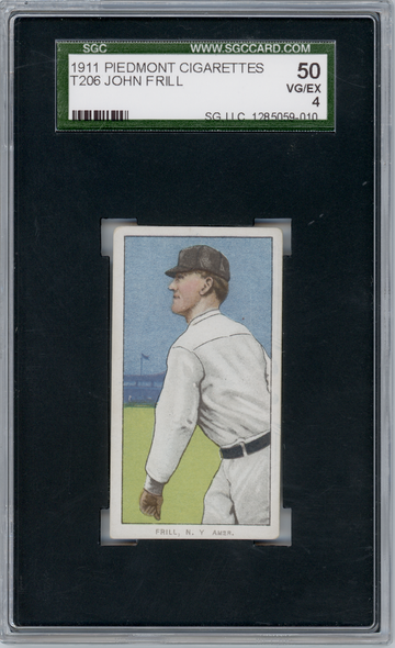 1911 T206 John Frill Piedmont 350-460 SGC 4 front of card