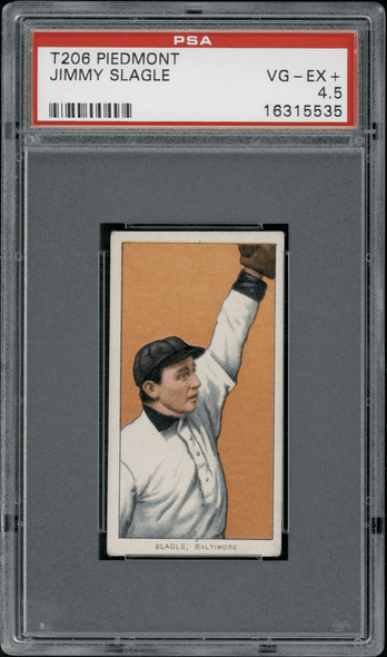 1910 T206 Jimmy Slagle Piedmont 350 PSA 4.5 front of card