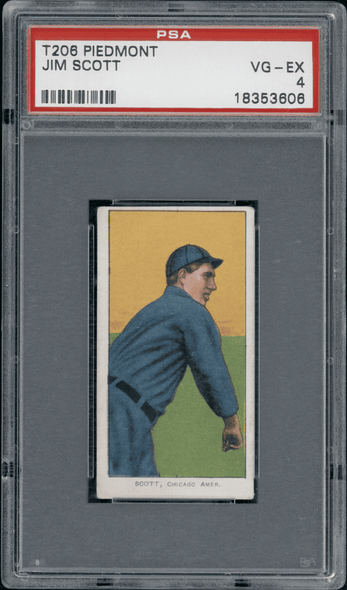 1910 T206 Jim Scott Piedmont 350 PSA 4 front of card