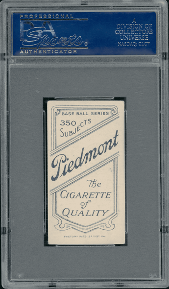 1910 T206 Jim Scott Piedmont 350 PSA 4 back of card