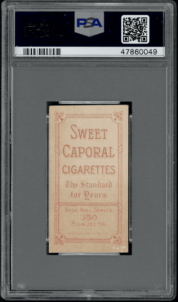 1910 T206 Harry Howell Portrait Sweet Caporal 350 PSA 3 back of card