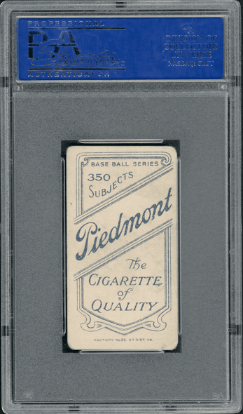 1910 T206 Jeff Sweeney New York Piedmont 350 PSA 3 back of card