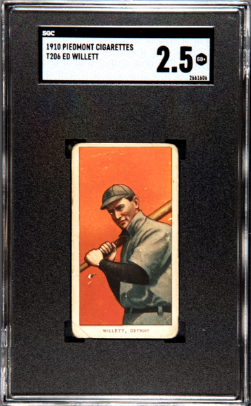 1910 T206 Ed Willett Piedmont 350 SGC 2.5 front of card