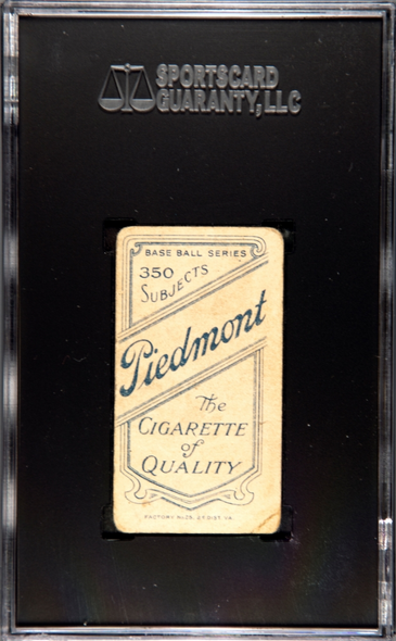 1910 T206 Ed Willett Piedmont 350 SGC 2.5 back of card