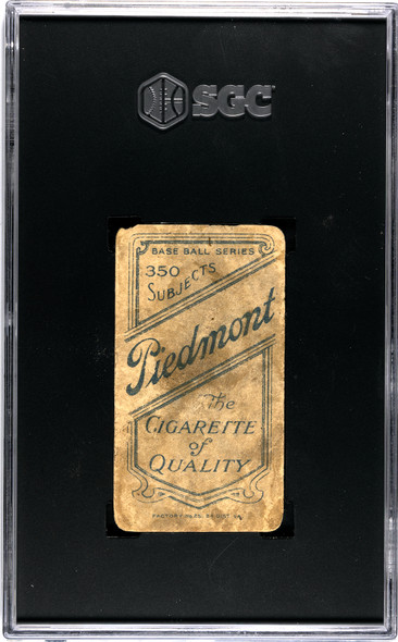 1910 T206 Peaches Graham Piedmont 350 SGC 1 back of card