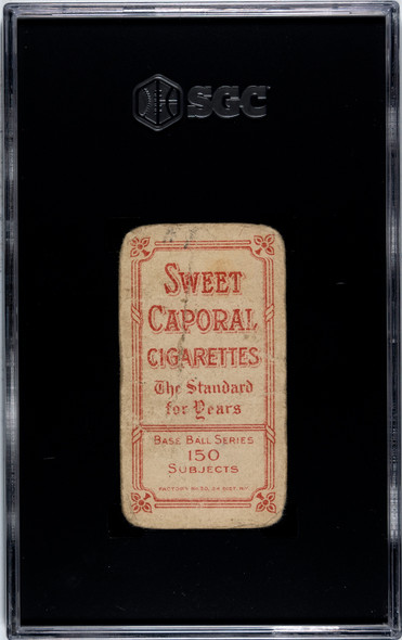 1909 T206 Joe Lake New York Sweet Caporal 150 SGC 1 back of card