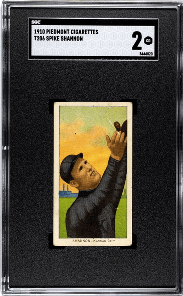 1910 T206 Spike Shannon Piedmont 350 SGC 2 front of card