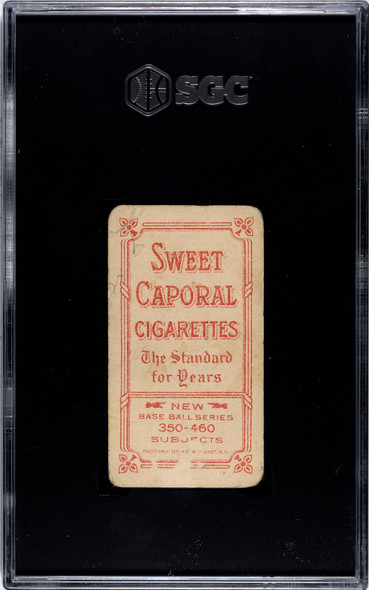 1911 T206 Russ Ford Sweet Caporal 350-460 SGC 1 back of card