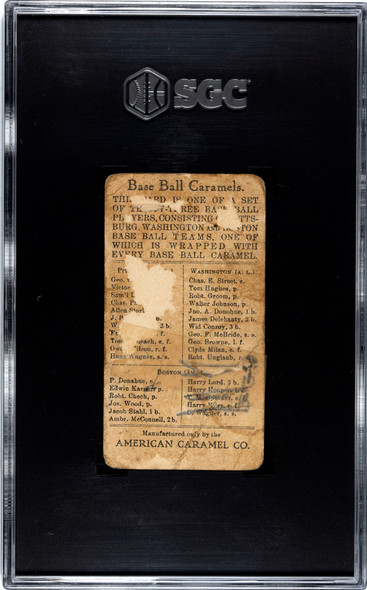 1910 American Caramel Co. JNO. A. Donohue SGC A back of card